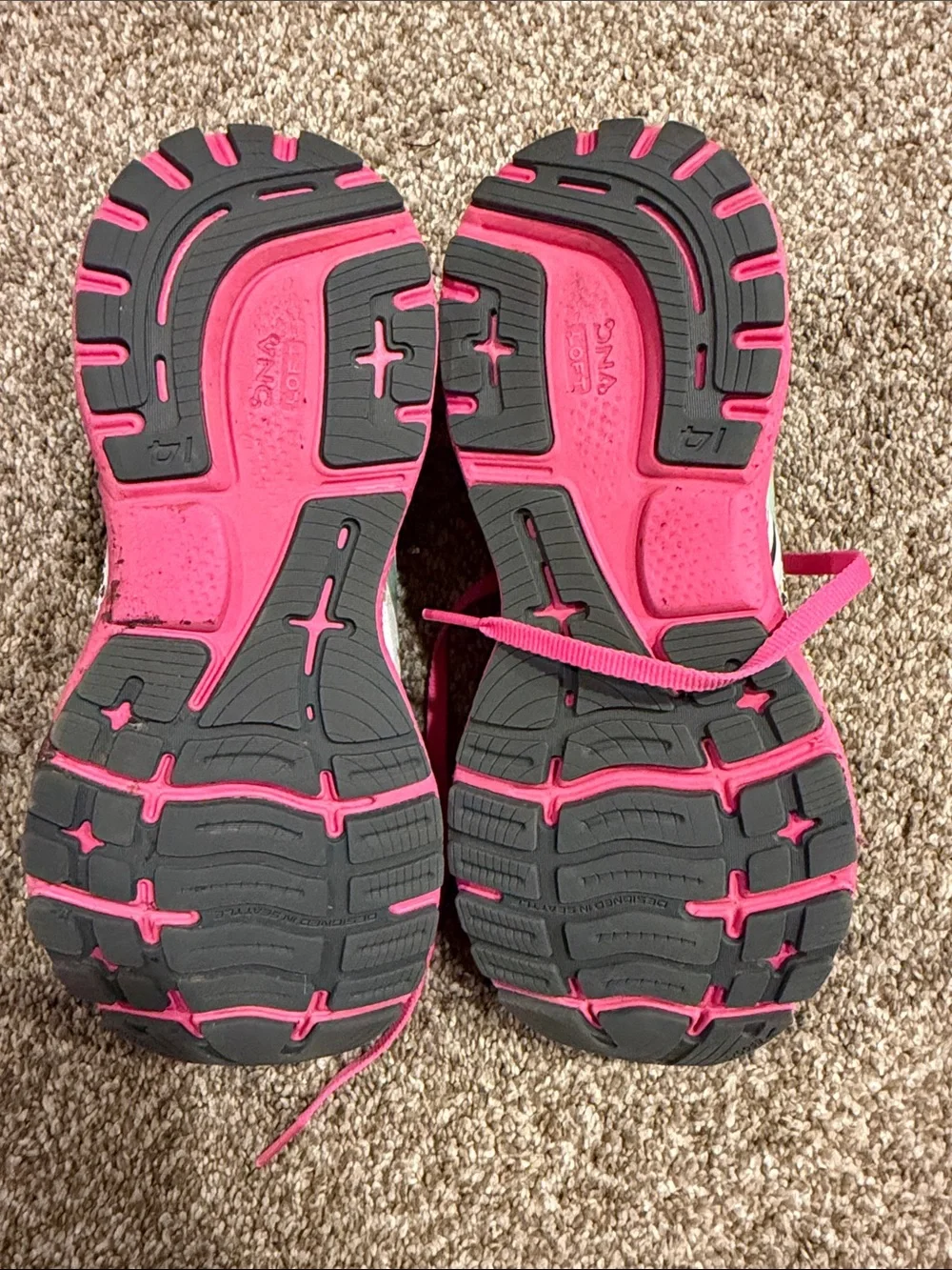 Brooks Ghost Running Sneakers in White and Pink